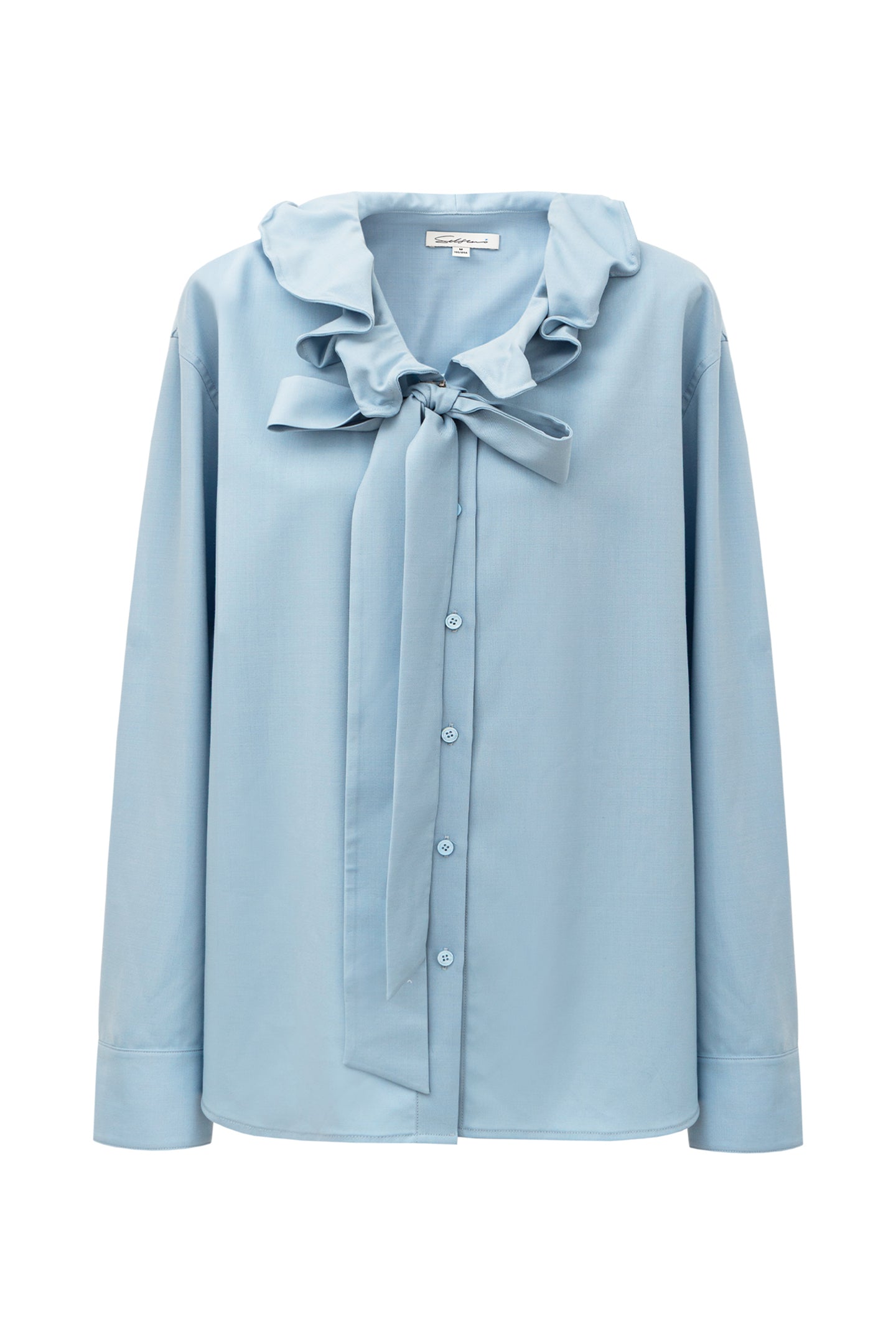 SELFWHO Wool-Blend Ruffled Collar Shirt