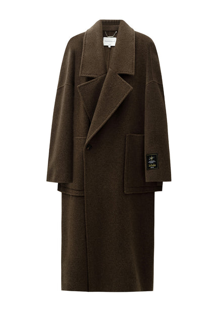 SELFWHO 100% Sheep Wool Blend Long Double-Faced Coat