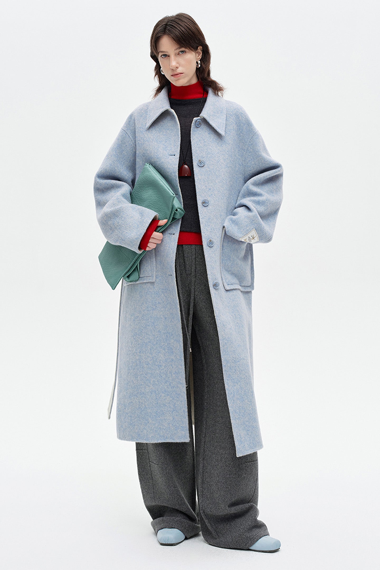 SELFWHO Cashmere Loose-fitting Drawstring Casual Pants