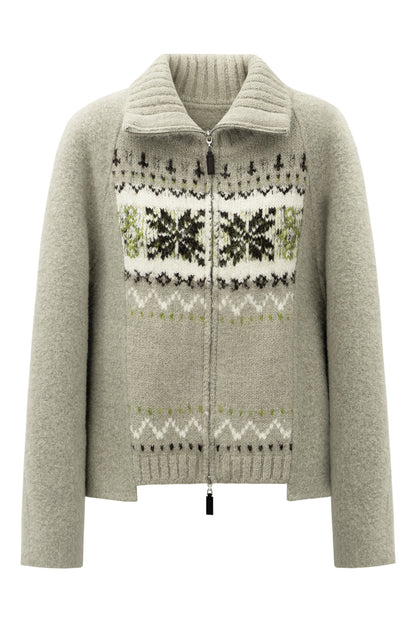 SELFWHO Wool Blend Knitted Woolen Coat