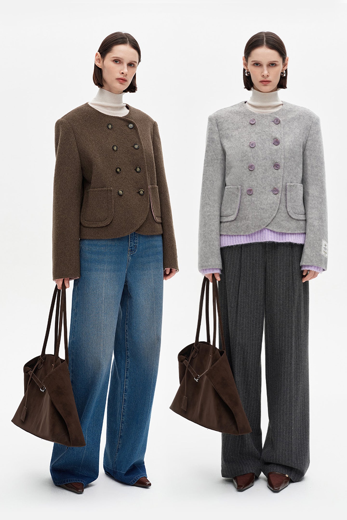SELFWHO 100% Wool Short Double-Faced Wool Jacket