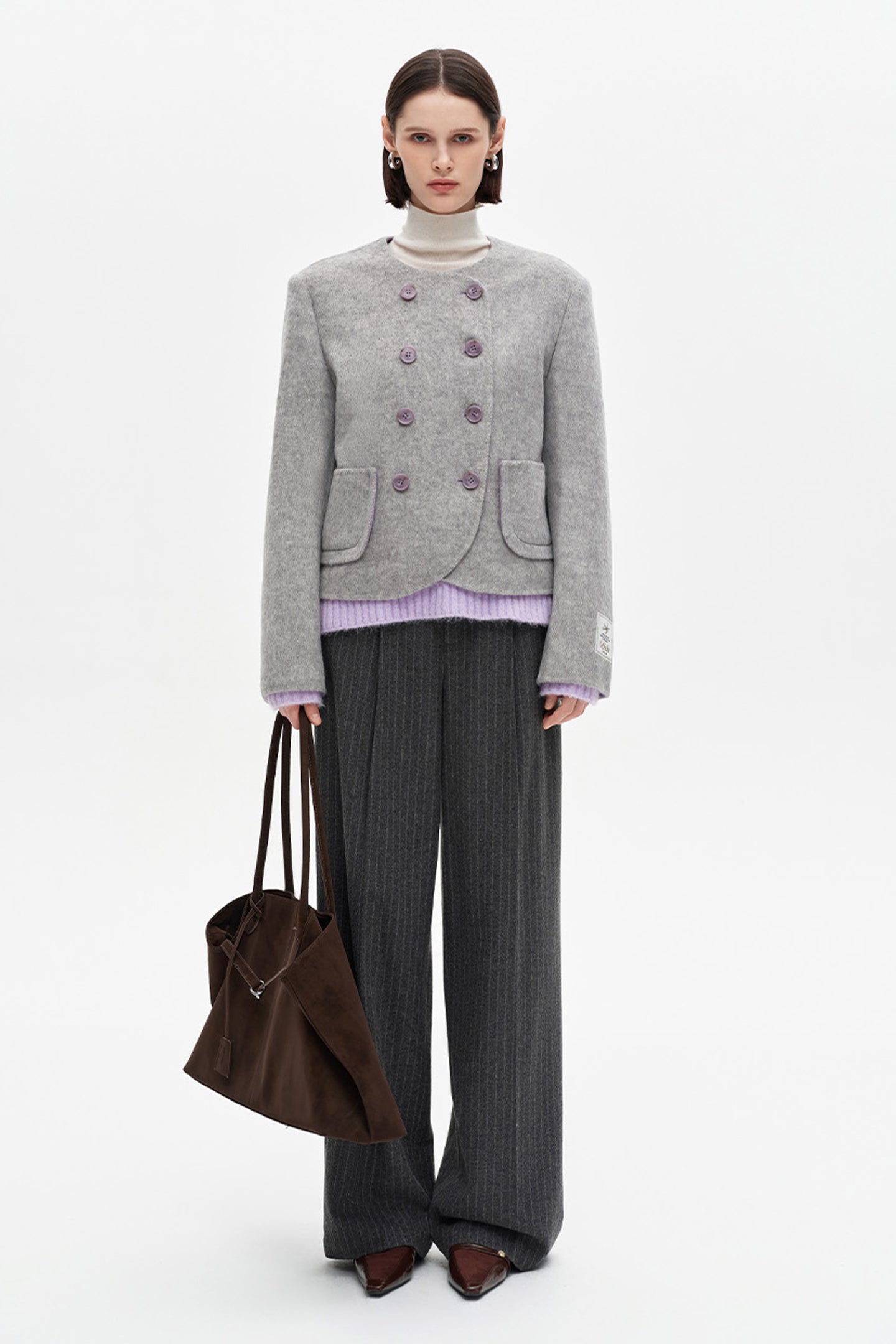 SELFWHO 100% Wool Short Double-Faced Wool Jacket