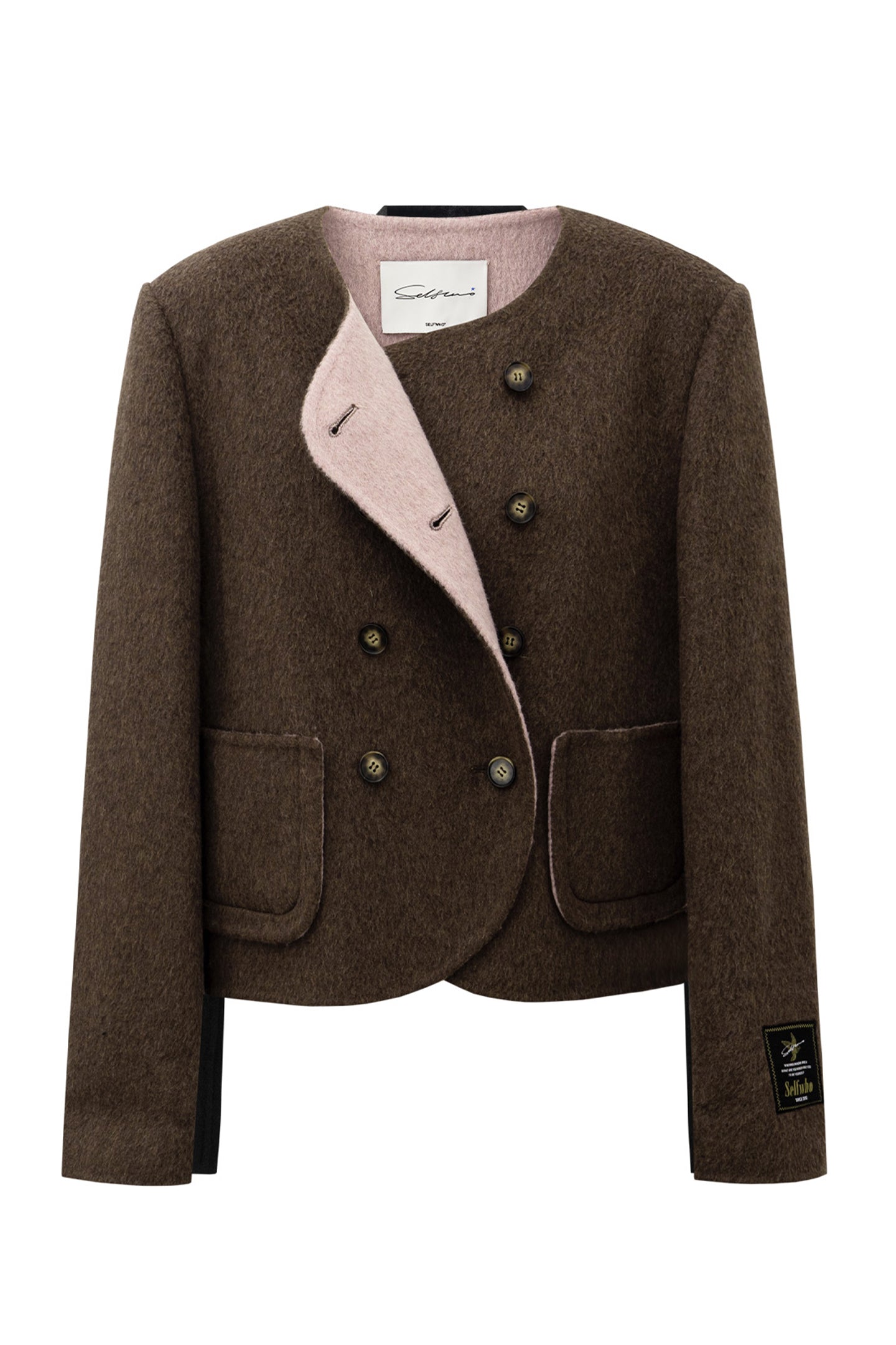 SELFWHO 100% Wool Short Double-Faced Wool Jacket