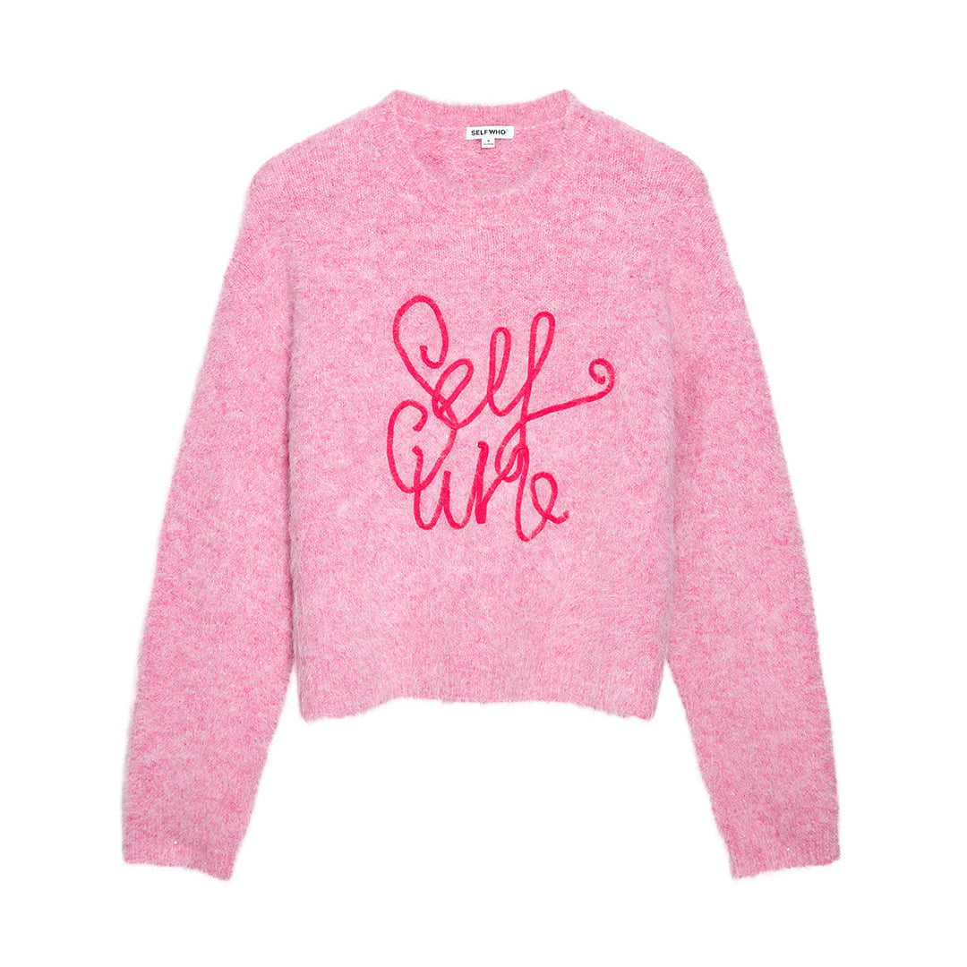 Pink Alpaca Blend Sweater Knit Top