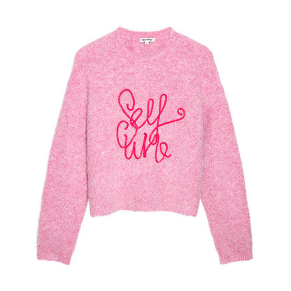 Pink Alpaca Blend Sweater Knit Top