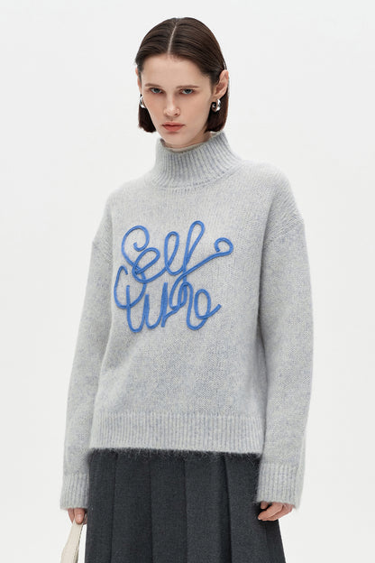 SELFWHO Wool Turtleneck Sweater
