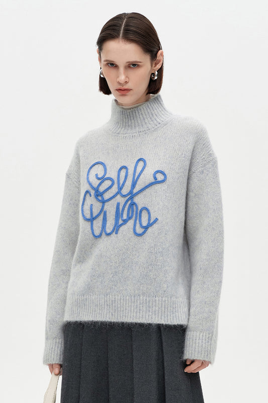 SELFWHO Wool Turtleneck Sweater