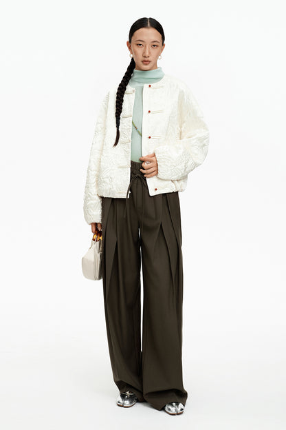 SELFWHO New Chinese Style Zodiac Horse Quilted Jacket