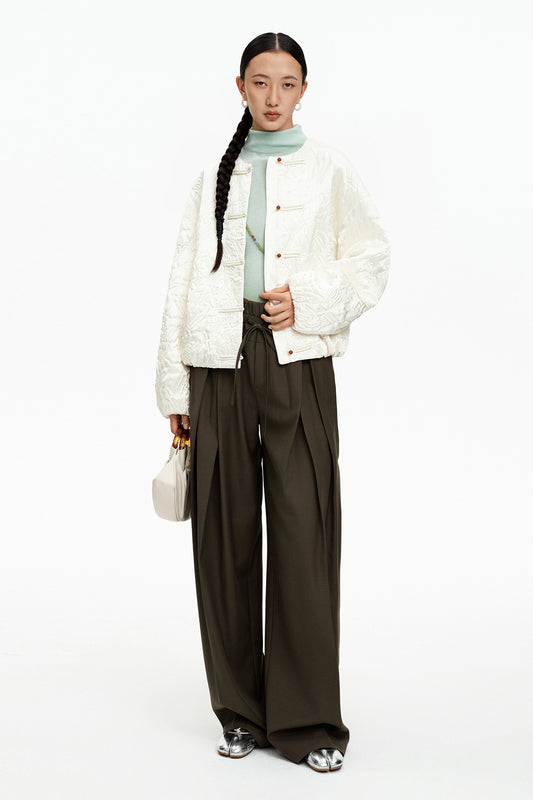 SELFWHO New Chinese Style Zodiac Horse Quilted Jacket