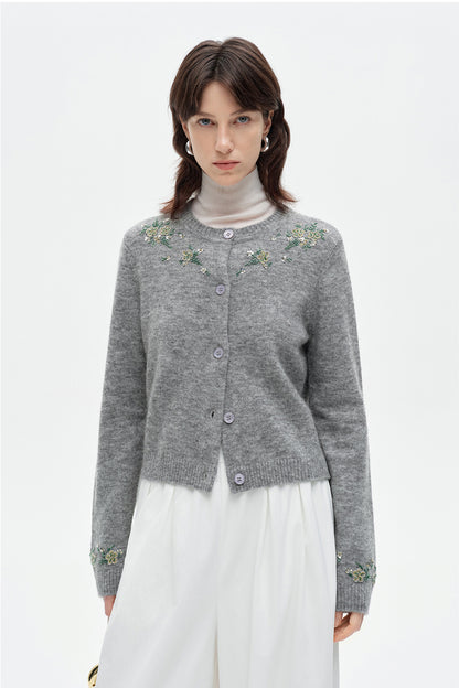 SELFWHO Wool And Mohair Blend Knitted Cardigan
