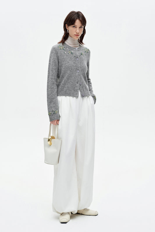 SELFWHO Wool And Mohair Blend Knitted Cardigan