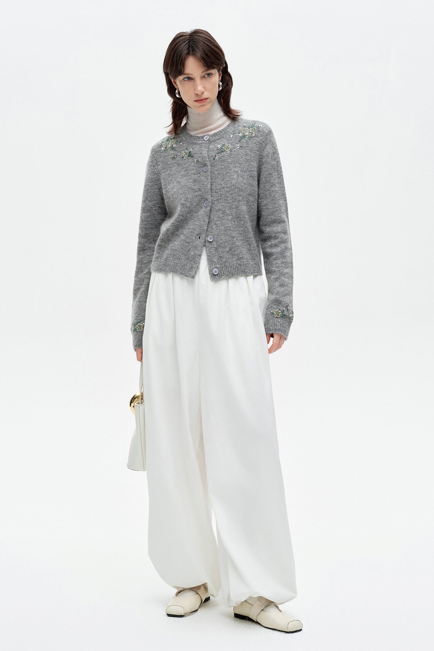 Wool And Mohair Blend Knitted Cardigan