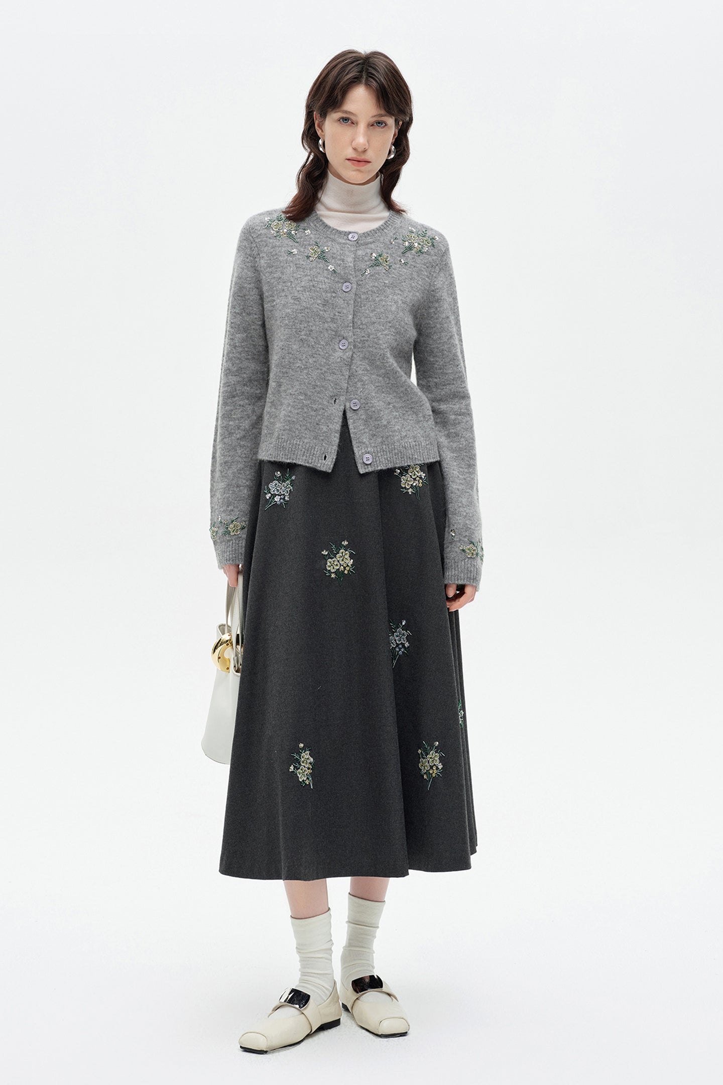 Wool And Mohair Blend Knitted Cardigan