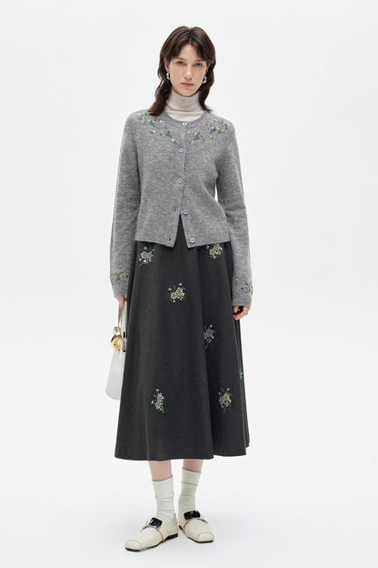 SELFWHO Wool And Mohair Blend Knitted Cardigan