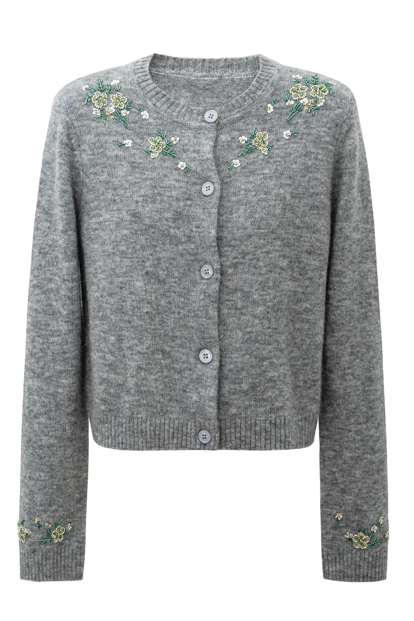 Wool And Mohair Blend Knitted Cardigan