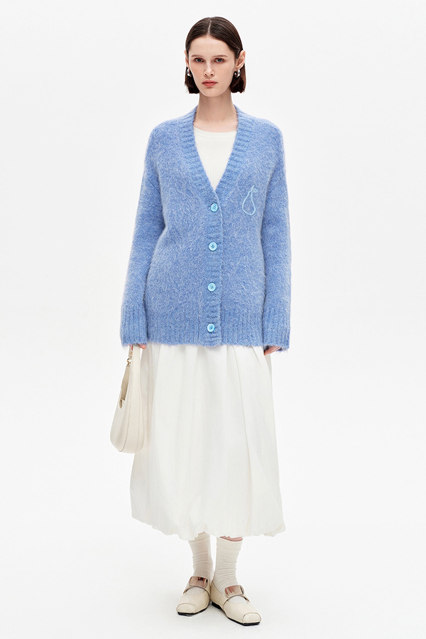 SELFWHO Alpaca Blend Pear Knitted Cable Sweater 2-Piece Set