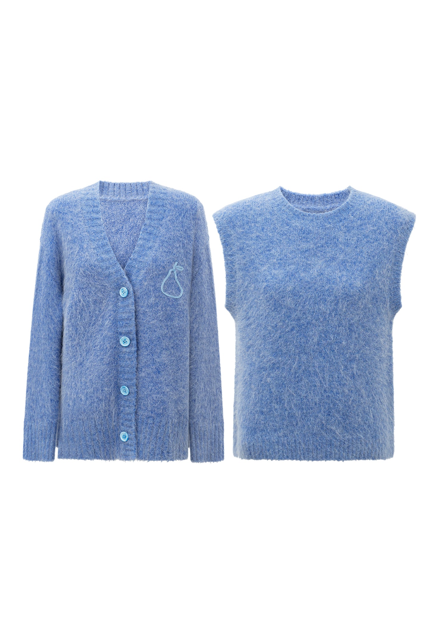 SELFWHO Alpaca Blend Pear Knitted Cable Sweater 2-Piece Set