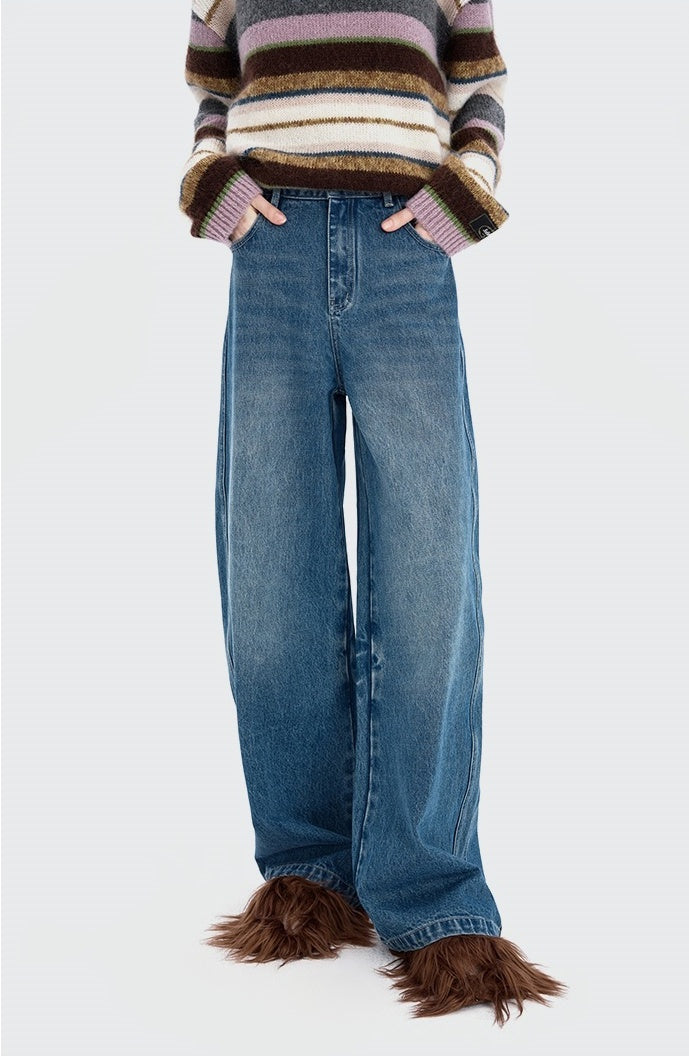 Vintage floral washed jeans
