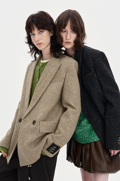 Retro old money style suit  for women loose versatile suit