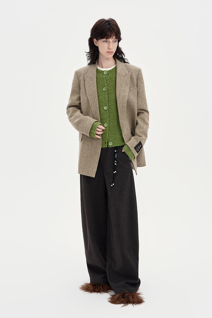Retro old money style suit  for women loose versatile suit