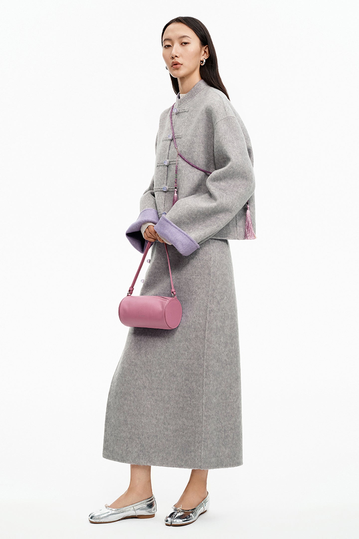 Sheep Wool Chinese Style Button Coat