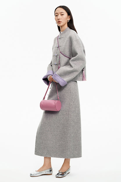 SELFWHO Sheep Wool Chinese Style Button Coat