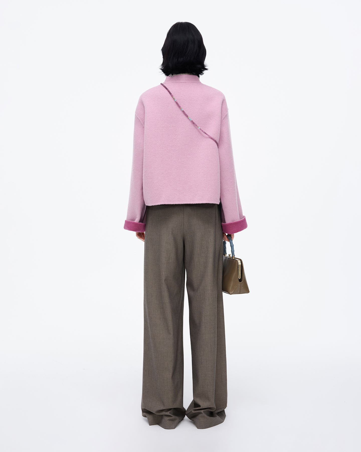 Pink wool Chinese style jacket spring wear