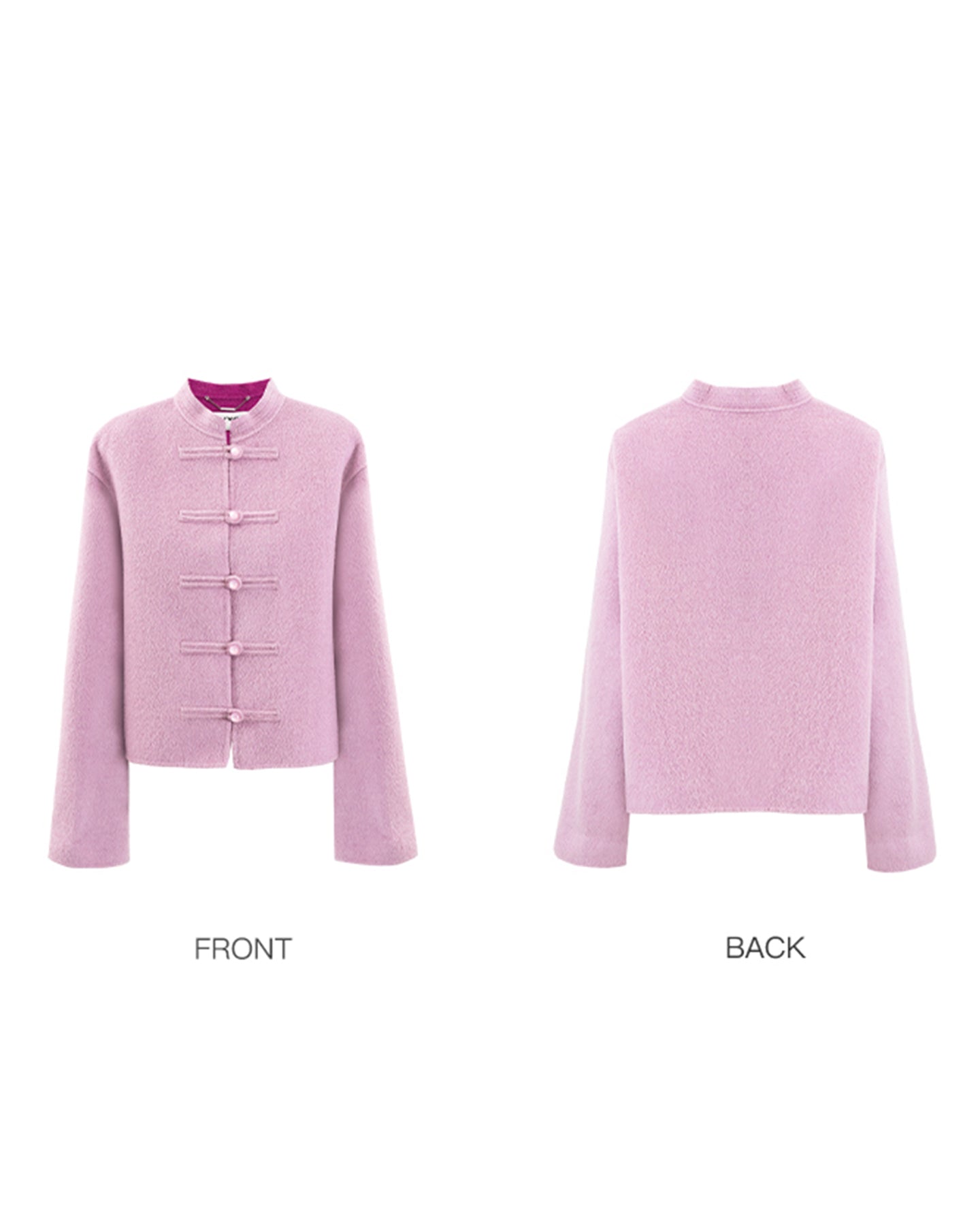 Pink wool Chinese style jacket spring wear