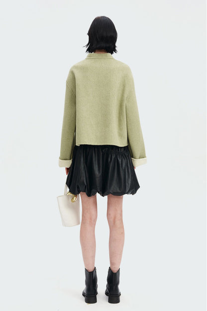 Spring new tops Chinese ethnic style green coat jacket