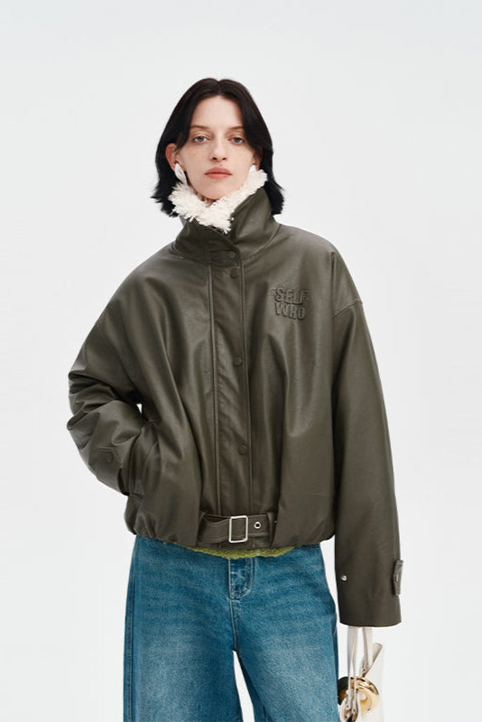 Flight Jacket Green Leather Jacket Clothes
