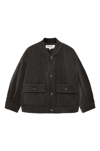 SELFWHO Bahn Style Down-Feel White Duck Down Baseball Down Jacket