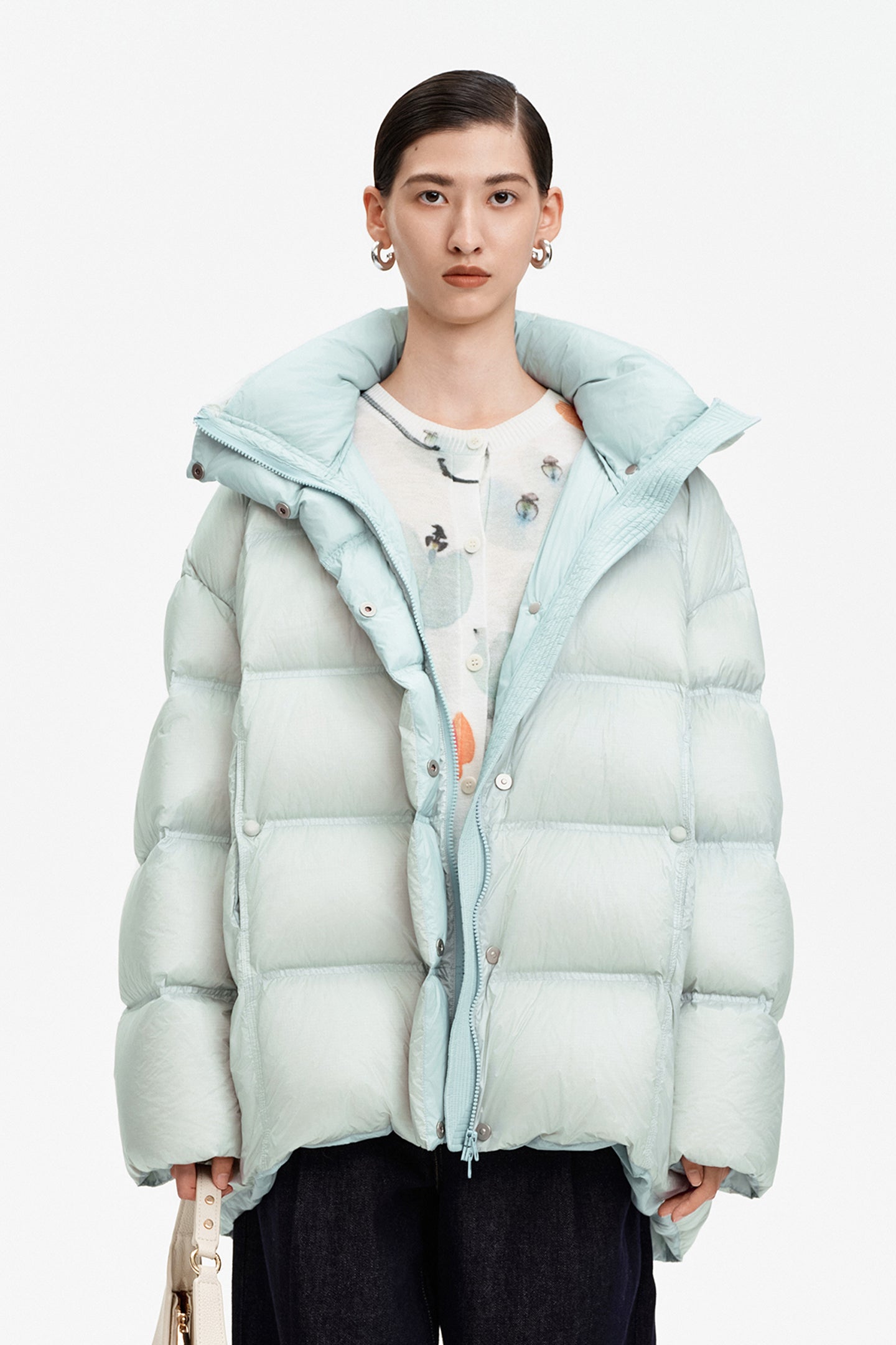 SELFWHO Goose Down Color Block Down Jacket