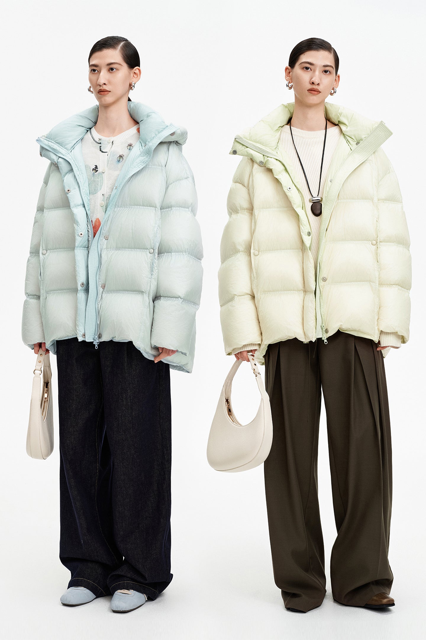 SELFWHO Goose Down Color Block Down Jacket