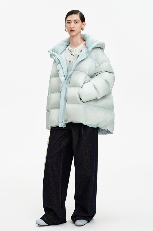 SELFWHO Goose Down Color Block Down Jacket