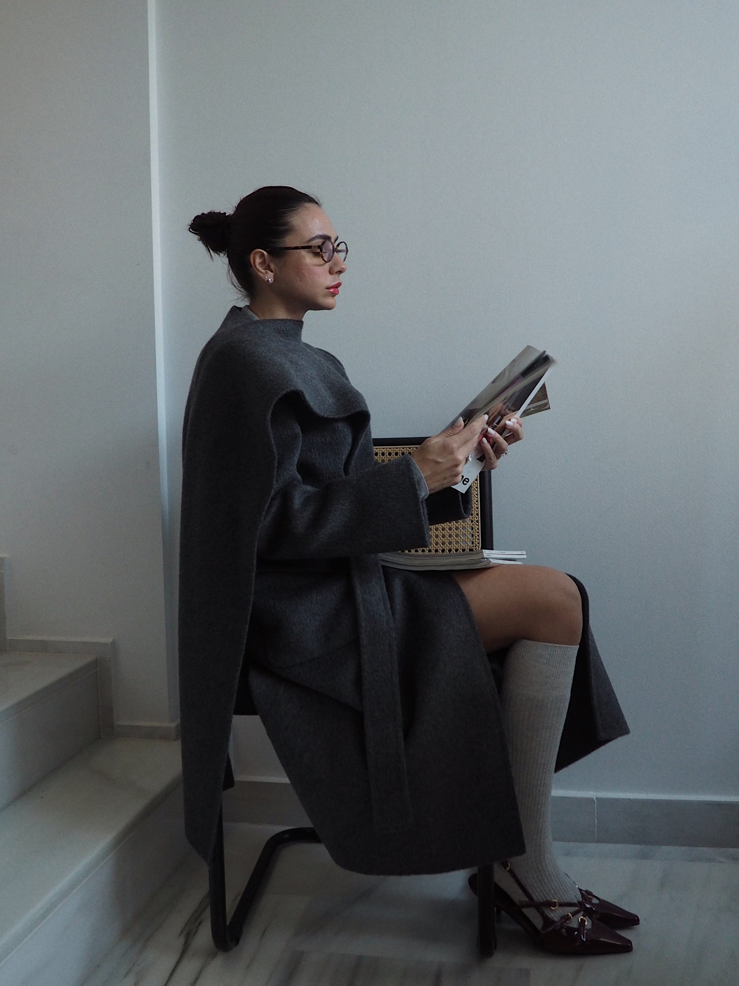 SELFWHO Double-faced Wool Mid-Length Coat