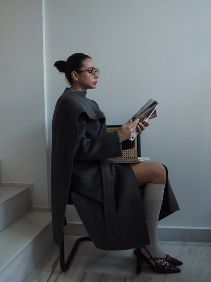 SELFWHO Double-faced Wool Mid-Length Coat