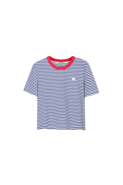 SELFWHO Retro Short-Sleeved Striped T-Shirt