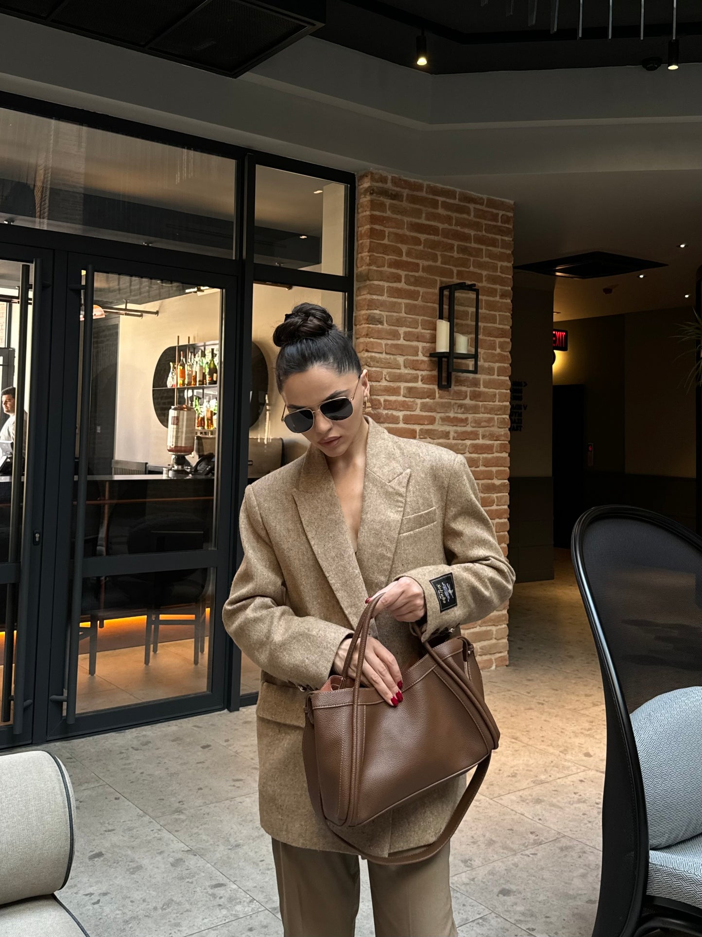 Retro old money style suit  for women loose versatile suit