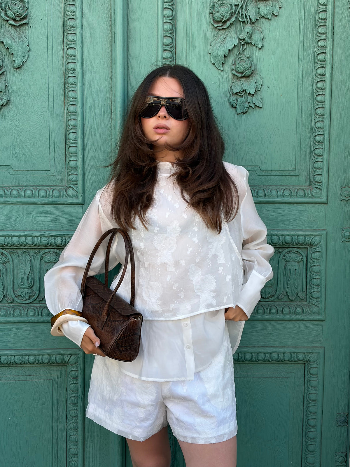 Handmade Light Luxury Two-Piece Top + Shorts