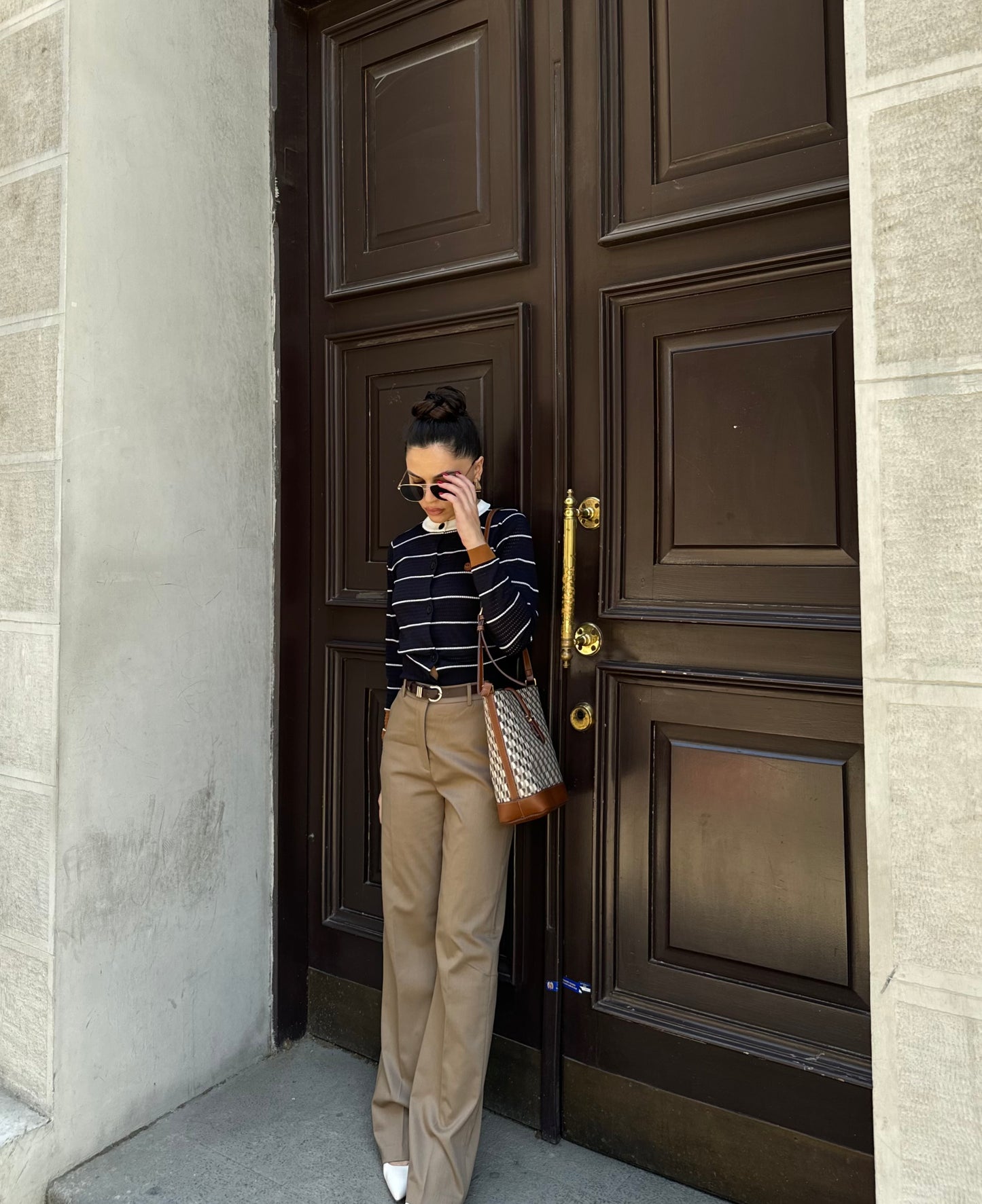 Black Openwork Knit Sweater Long Sleeve T-shirt