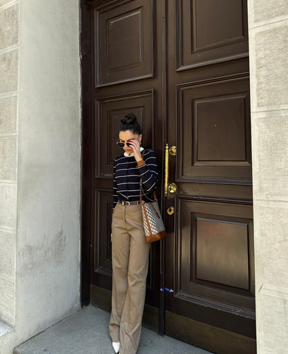 Black Openwork Knit Sweater Long Sleeve T-shirt