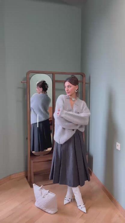 Black Openwork Knit Sweater Long Sleeve T-shirt