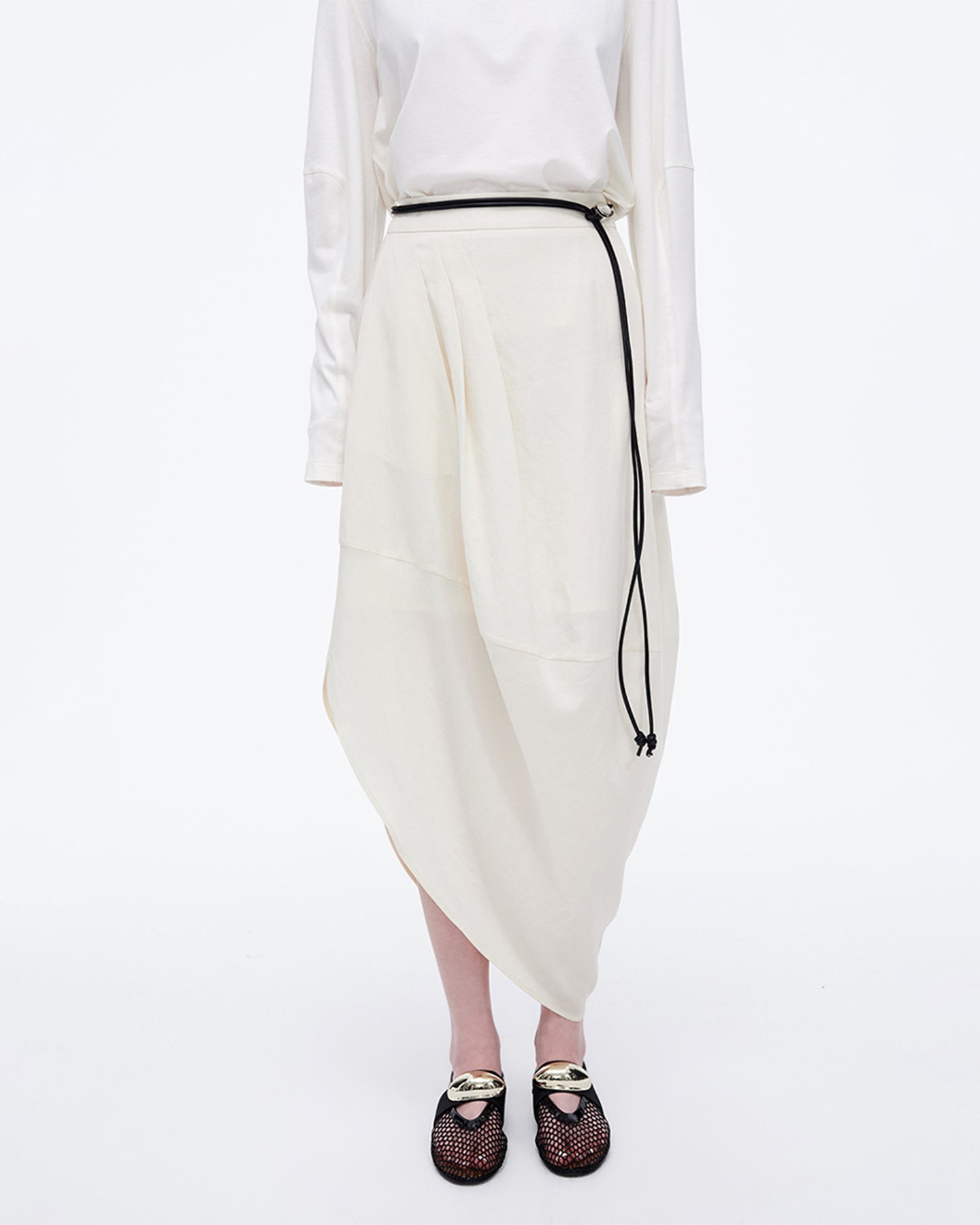 Lyocell Blend Asymmetric Bud Skirt