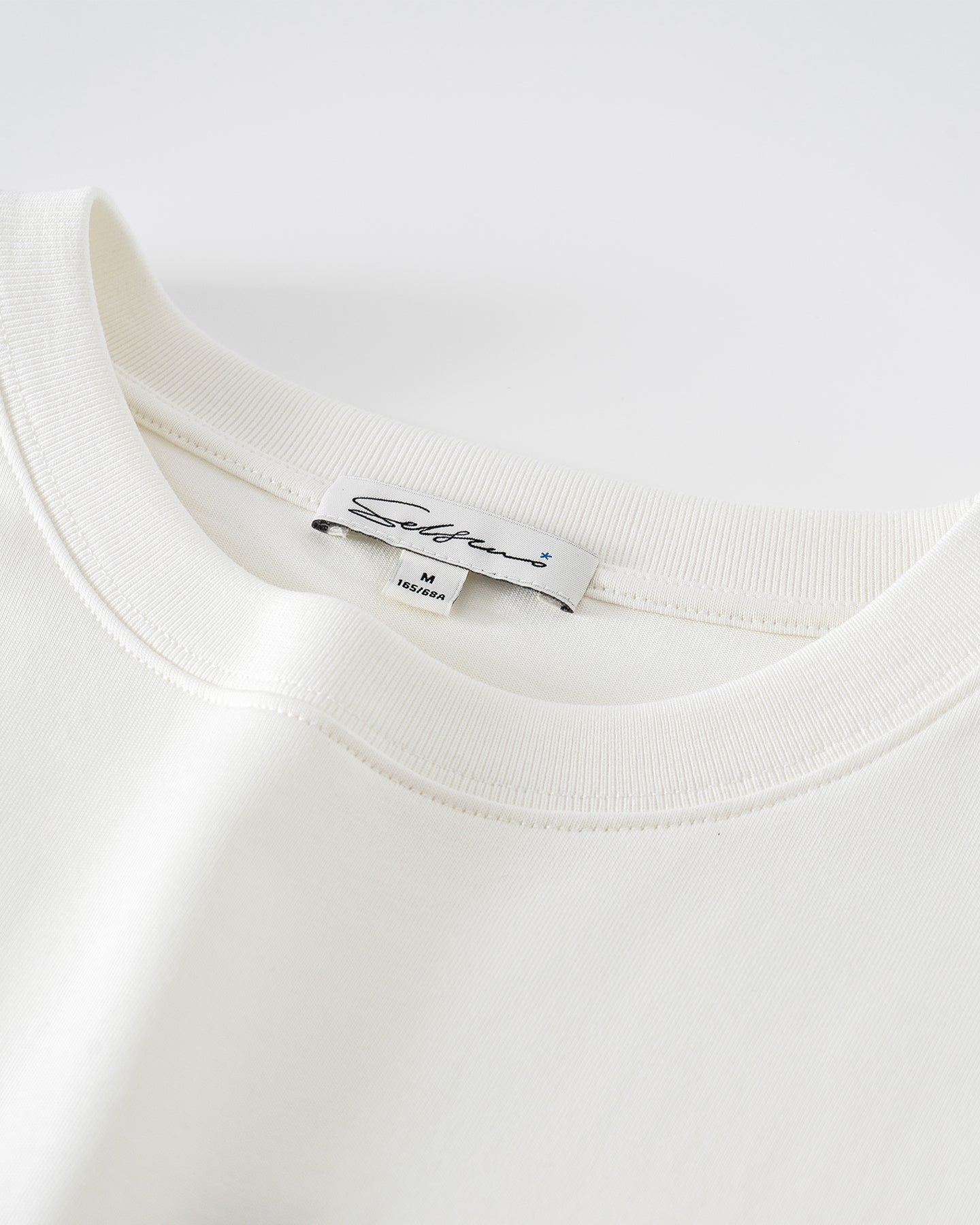 Hand-Embroidered Solid Color T-Shirt