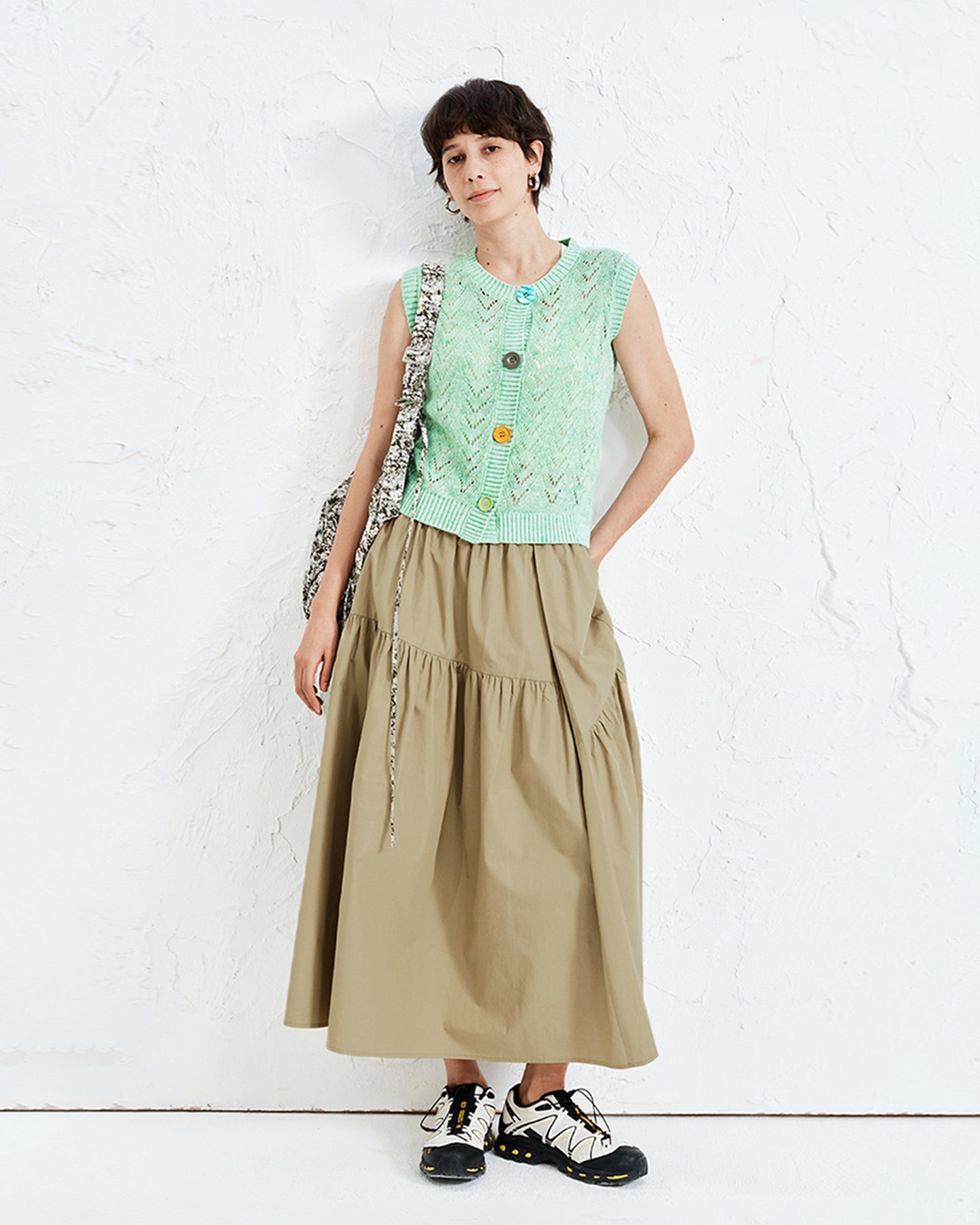 Casual Loose Cotton Khaki Skirt