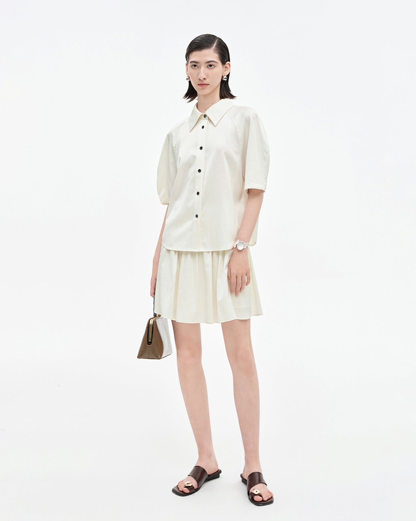 Acetate Tencel Blended Raglan Sleeve Shirt