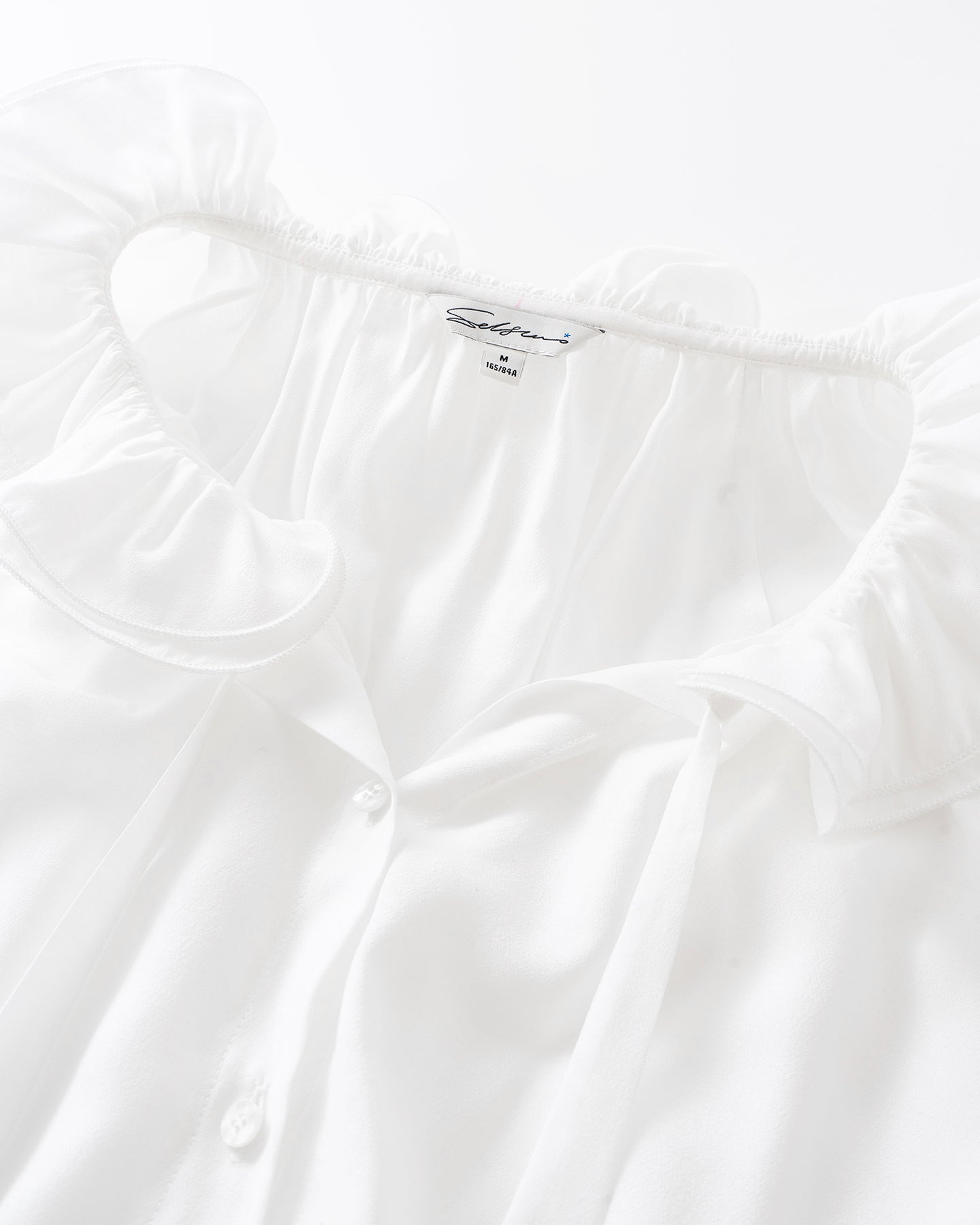 Meconopsis series lotus leaf collar shirt