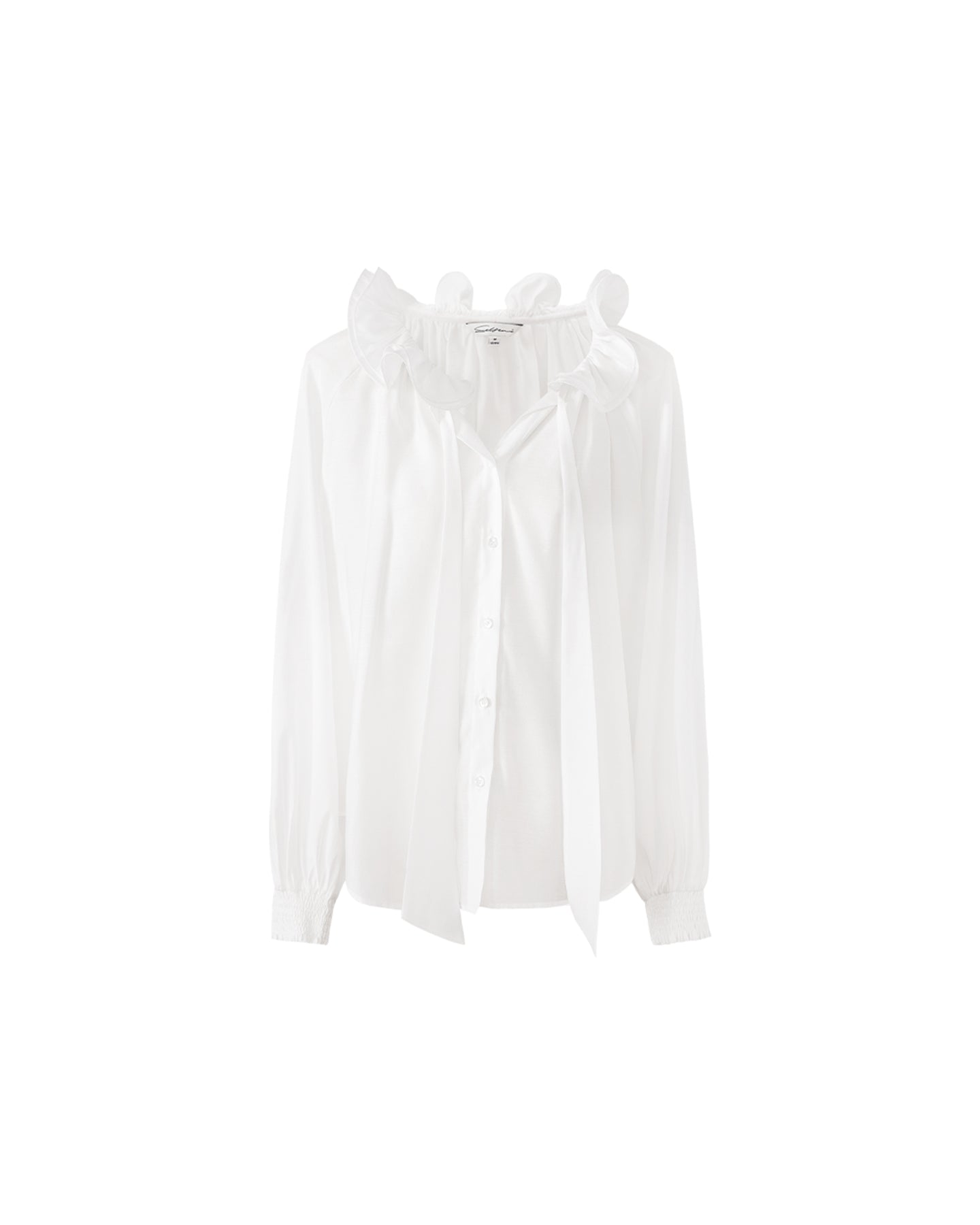 Meconopsis series lotus leaf collar shirt